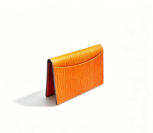 Popular Item Castello Handmade High Quality Genuine Cowhide <b>Embossed</b> Leather Soft Leather Slim <b>Card</b> Case Ripple Texture - Product Image 3