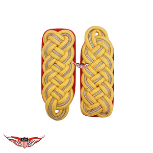 KEW Customize Light Yellow Bullion Wire <b>Braided</b> Epaulettes Shoulder Boards Durable Garment <b>Accessory</b> - Product Image 1