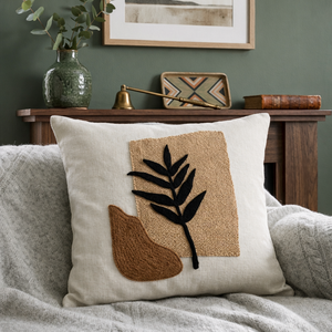 Fundas de Cojín Cuadradas de Lana Tejida MAA&company, Alfombras con Diseño Texturizado de Hojas Abstractas, Estilo Moderno Ecológico con Cierre de Botones - Product Image 1