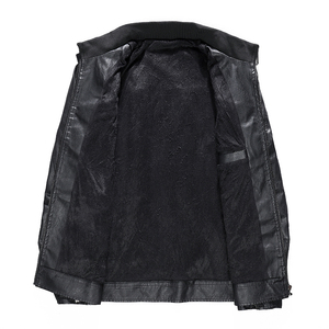Fall <b>Winter</b> Men's Genuine <b>Leather</b> <b>Jacket</b>-Best Quality Breathable Eco-Friendly Anti-Bacterial Front Logo - Product Image 4