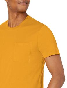 T-shirt personnalisé à col rond en coton tricoté épais 210 g/m² avec poche, séchage rapide, imprimé sérigraphié pour homme - Product Image 4