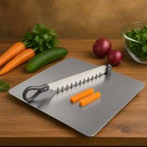 Tabla de cortar de acero inoxidable, rectangular, antideslizante, fácil de limpiar, duradera, no tóxica, tabla de cortar para cocina - Product Image 1