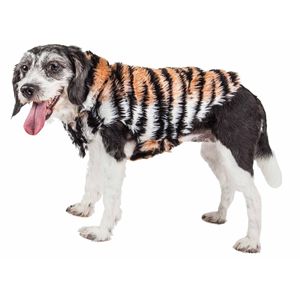 Cappotto/Giacca per Cani in Pelliccia di Visone Luxe Tigerbone con Fantasia Tigre Glamour - Abbigliamento per Animali Domestici - Product Image 1
