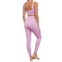 Ensemble de yoga rose pour femme : Soutien-gorge de sport et leggings taille haute – Tenue d'entraînement deux pièces extensible pour fitness, gym et activités sportives – Ensemble assorti