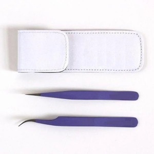 Pince à épiler de précision en acier inoxydable avec pointe lisse pour extensions de cils volume, outil de salon de beauté - Product Image 2
