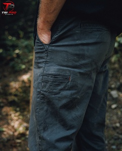 Tri Pro <b>Men's</b> <b>Black</b> <b>Cargo</b> <b>Pants</b> Regular Fit Midweight Cotton Denim Casual Straight Leg With Zipper Pockets Autumn Style - Product Image 5