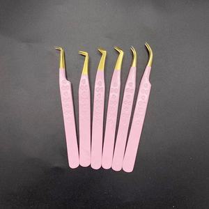 Pinzas para Pestañas DANTRIC IMPLANTS Mr-47 de Acero Inoxidable Rosa con Puntas Doradas, Precisión Suave, Forma de Diamante, 10 mm, Herramientas Duraderas para Cejas - Product Image 4