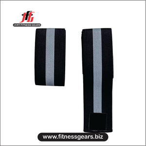 Sangles élastiques de soutien pour genoux, protection et compression en nylon et coton avec fermeture auto-agrippante pour haltérophilie, entraînement, gym et fitness - Product Image 4