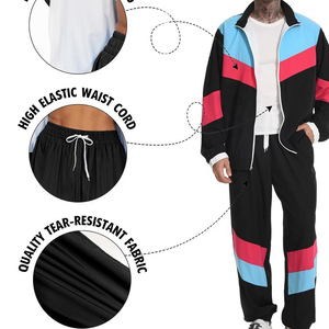 Ensemble de survêtement coupe-vent personnalisé en nylon et polyester, deux pièces, avec pantalon et veste zippés - Product Image 4