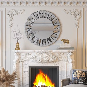 <b>Large</b> Silver Glass Round Handmade Metal <b>Frame</b> Wall <b>Mirror</b> for Corridor Interior Design REHMAN CRAFT - Product Image 5