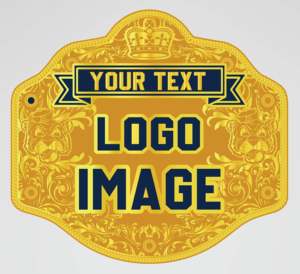 Ceinture de championnat de lutte Huzaim Elite Sports avec logo personnalisé, plaque centrale dorée, quatre plaques latérales, sangle noire, métal, crête d'aigle - Product Image 2