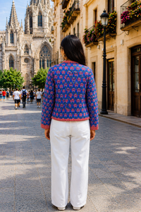 Women's Winter <b>Jacket</b> with Hand Embroidered Suzani Design <b>White</b> Fabric Bridesmaid Gift or Women's Clothing OEM ODM Bulk Sale - Product Image 2