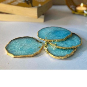 Sous-verres en résine époxy artistique avec un design coloré pour une utilisation sur table - Product Image 5