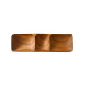 Bandeja de servicio de madera antigua, producto de alta oferta Eco, madera Natural con 3 porciones decorativas especiales - Product Image 3