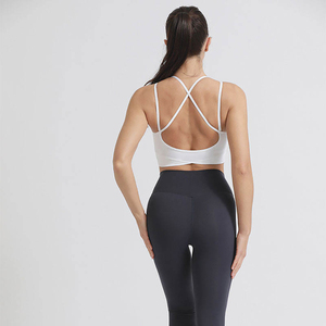 Buttery Soft Mint Ropa Deportiva Womens <b>Spaghetti</b> <b>Strap</b> Seamless Sportswear Gym Yoga Sports Crossed Back Tops Bra - Product Image 2