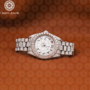 Montre de luxe pour homme Charm_Jewells, boîtier en acier inoxydable, cadran analogique 40 mm, fermoir papillon, verre cristal, mouvement mécanique, 10 bars - Product Image 1