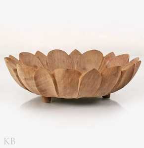 Tazón de Madera con Diseño Floral, Ecológico, Hecho a Mano, Duradero, para Ensaladas, en Empaque de Cartón, para Uso en Hogar, Hotel o Restaurante - Product Image 1