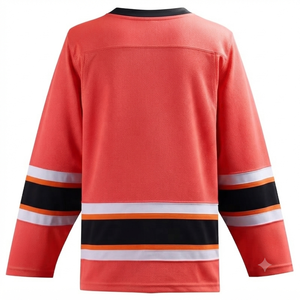 Maillot de hockey sur glace personnalisé sublimé tendance pour hommes, col en V, manches longues, tissu en maille respirant, séchage rapide, 100% polyester - Product Image 2