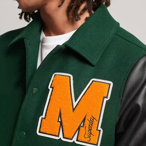 Veste universitaire en laine pour homme, col montant personnalisé, broderie chenille, style baseball, pour homme - Product Image 6