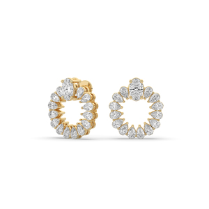 Boucles d'oreilles ovales en diamant de laboratoire de 2,00 carats, or jaune 14 carats, légères, uniques, élégantes, brillantes, prix de gros - Product Image 2