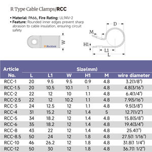 卸売プラスチックワイヤークリップファスナーRタイプ电気ケーブルクランプ - Product Image 2