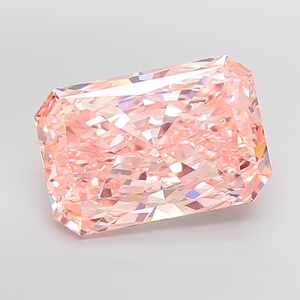 Diamante Rectangular Premium de Corte Radiante, Color Rosa Intenso, Claridad VVS2, Cultivado en Laboratorio por CVD, Creación JK, Certificado IGI, Modelo ADK357 - Product Image 1