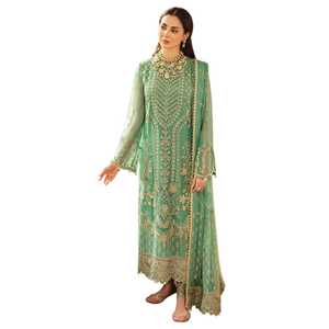 1. Élégante Robe de Soirée Pakistanaise 3 Pièces Brodé en Chiffon pour Fêtes et Cérémonies – Tailles et Couleurs Personnalisables – Mode Festive - Product Image 1