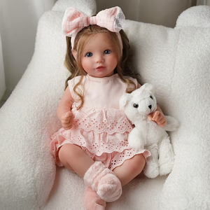 Poupées Reborn souriantes Babeside prêtes à être expédiées, Dara, 20 pouces, petite fille, cheveux longs bruns, expédition sous 3 à 7 jours - Product Image 2