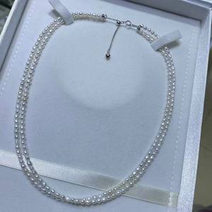 Collar Ajustable de Plata S925 Versión Coreana 2025, Hermosa Perla Barroca de Agua Dulce de 3-4 mm con Cadena de Doble Capa - Product Image 3