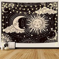 Mandala Fleur Tapisserie Tenture Bohème Hippie Blanc Tapisserie Esquissé Floral Impression Tapisseries pour La Maison Chambre Décoration Murale