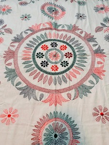 Bohemian Embroidered Cotton <b>Quilt</b> Set with Floral Pattern for Home Decor All Season Use - Product Image 3