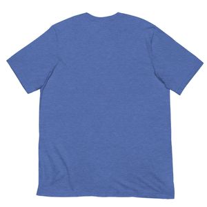 T-shirt unisexe bleu chiné à motif, col rond, en coton doux, manches courtes, décontracté, mode quotidienne, streetwear - Product Image 2
