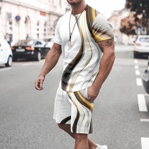 ชุดเซ็ตเสื้อยืดและกางเกงขาสั้น 2 ชิ้น สไตล์วินเทจ สำหรับผู้ชาย รุ่นรักษ์โลก เหมาะสำหรับฤดูร้อน คุณภาพสูง ชุดลำลอง - Product Image 2