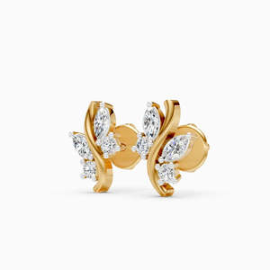 Boucles d'oreilles clous en diamant de laboratoire taille brillant, or massif 14 carats, tendance pour femme, certifiées IGI, perçées au laser, couleur D, couleur E, 3,196g - Product Image 6