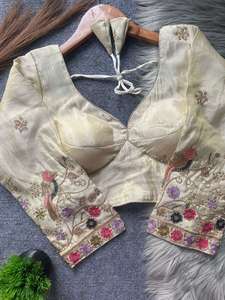 เสื้อเบลาส์งานปาร์ตี้สวยงาม ตกแต่งด้วยงานเย็บหนาแน่น บุหนา ตะขอทำมือ พร้อมลูกปัดสวยงาม ด้านหลังเปิด - Product Image 3