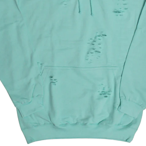 Sudadera con capucha verde menta desgastada, estilo oversize, streetwear, venta al por mayor, sudadera con capucha vintage desgastada - Product Image 4