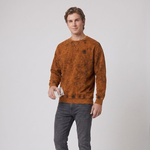 OEM <b>Men's</b> Vintage Acid Wash Sweatshirt Long Sleeve Heavyweight Cotton Oversized Streetwear <b>Pullover</b> <b>Men</b> O Neck Loose Fit Shirts - Product Image 5