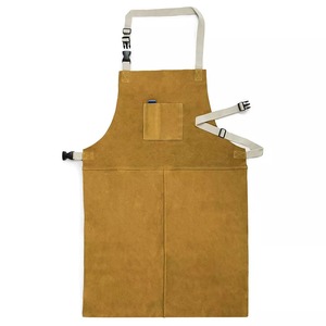Delantal de cuero con cintura ajustable y doble bolsillo para cocinar y uso diario - Product Image 4
