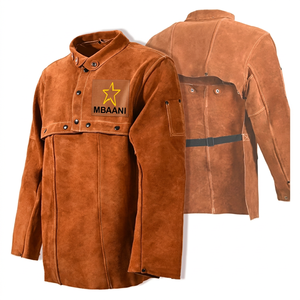 Veste de sécurité en daim marron MBAANI résistante à la chaleur, vêtements de travail anti-chaleur pour la fonderie - Product Image 3