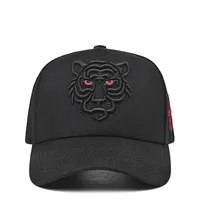 Casquette de baseball unisexe noire brodée à 6 panneaux, ajustée, style sportif, décontracté et urbain