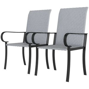 Set di 2 Sedie da Pranzo Grigie con Braccioli per Soggiorno - Solo Sedie - Product Image 6