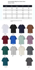 เสื้อยืดคอกลมแขนสั้นทรงหลวมผ้าฝ้ายหนา 260 กรัม ราคาโรงงานบังกลาเทศจีน รับสกรีนโลโก้ เสื้อยืดสำหรับชุดยูนิฟอร์มทำงาน - Product Image 2