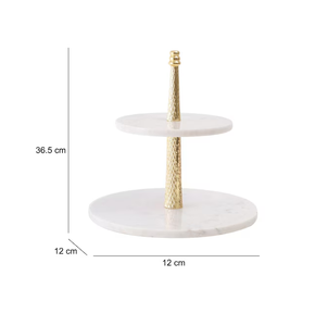ขาตั้งคัพเค้กหินอ่อนสีขาวสุดหรู 2 ชั้น สำหรับตกแต่งคุกกี้และขนมอบ งานฝีมือล่าสุด ราคาสุดคุ้ม - Product Image 6