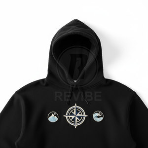 Sweat-shirts légers 100 % coton avec patchs brodés, vente directe d'usine, fabricants de sweats-shirts avec patchs brodés - Product Image 5