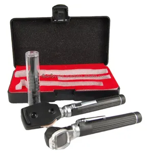 Kit de Otoscopio y Oftalmoscopio de Fibra Óptica Eléctrica |   Set de Examen de Oídos y Ojos ENT con 10 Puntas para Uso Médico Veterinario Clínico - Product Image 2