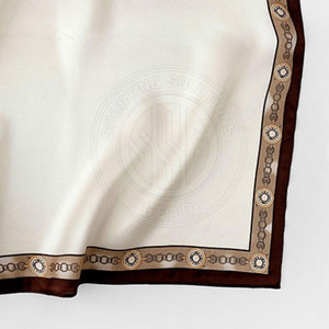 Silk Scarf Elegant Square Shape With Soft Fabric For Daily Outfit And Hair Styling Silk Scarf - Product Image 4