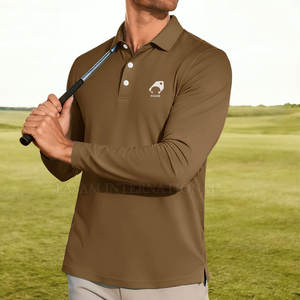 Light Weight <b>Slim</b> <b>Fit</b> <b>Men</b> Long Sleeves <b>Polo</b> <b>Shirts</b> Solid Color High Quality Long Sleeves <b>Polo</b> <b>Shirts</b> - Product Image 3