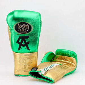 ถุงมือชกมวยหนังวัวแท้คุณภาพสูงแบบผูกเชือก ยี่ห้อ No Boxing No Life  บุหนา 4 ชั้น ระบายอากาศได้ดี ซึมซับความชื้น - Product Image 1