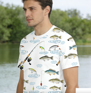 T-shirt en coton respirant à manches courtes et col rond pour homme, coupe ajustée, couleur unie, en jersey tricoté décontracté - Product Image 1
