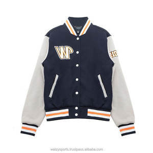 Men's High Quality Wool Bomber Baseball <b>Jacket</b> Custom Logo Chenille Embroidery Winter Varsity <b>Jackets</b> with Fabric Material - Product Image 6